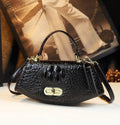 Orange Crocodile Pattern Durable Leather Tote Handbag